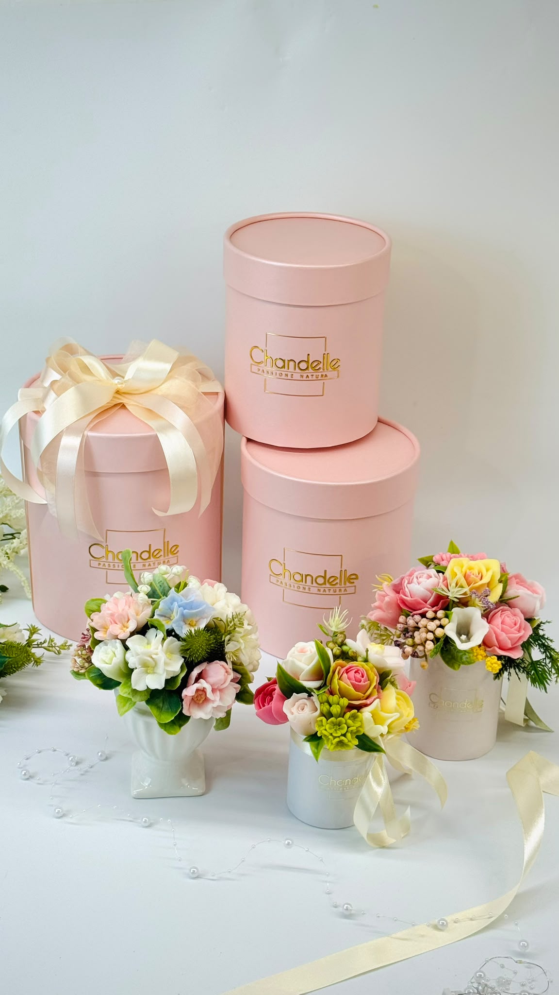 Mini Bouquet di fiori in sapone con box regalo