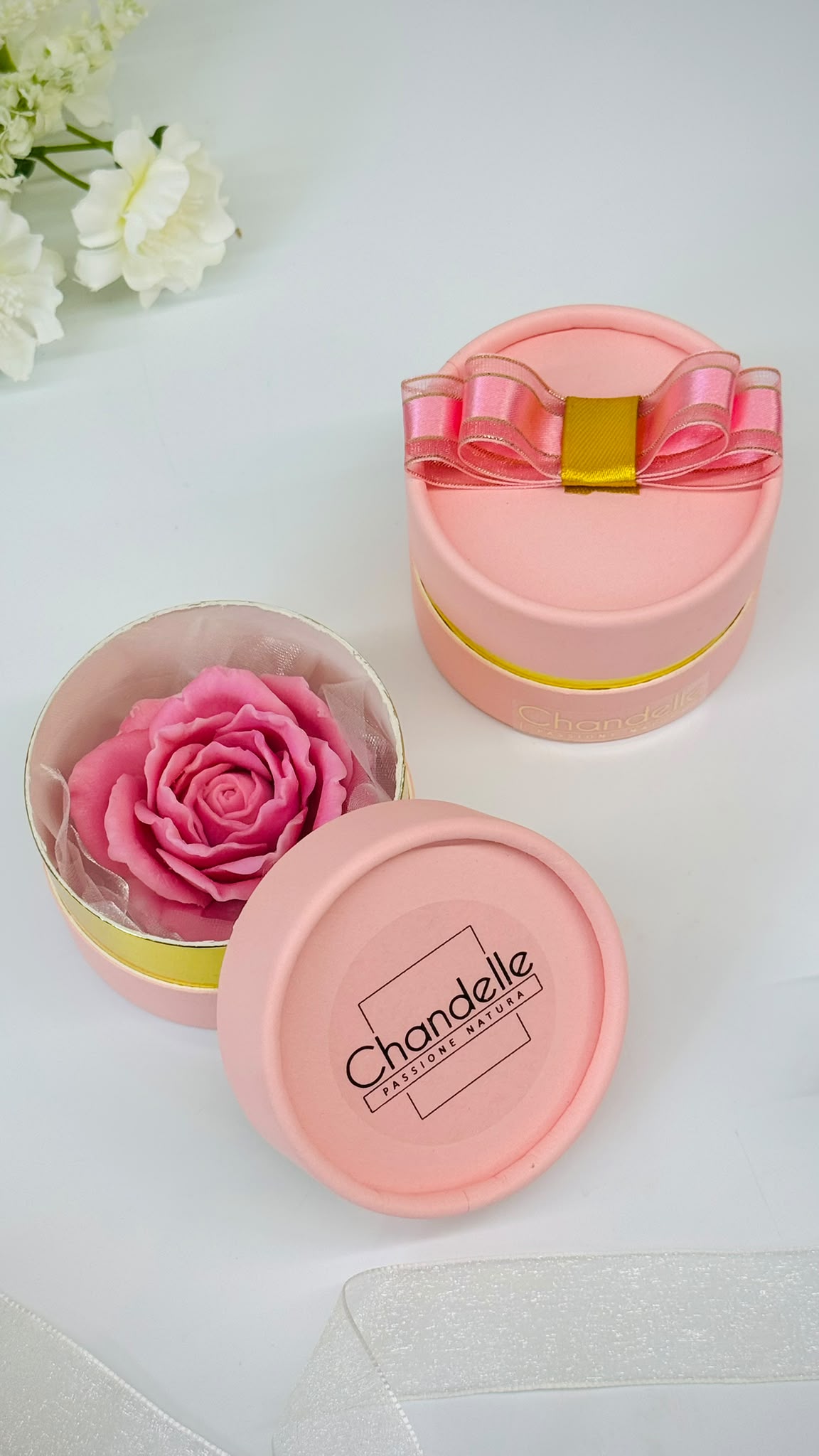 Rosa o Peonia in sapone profumato con box regalo